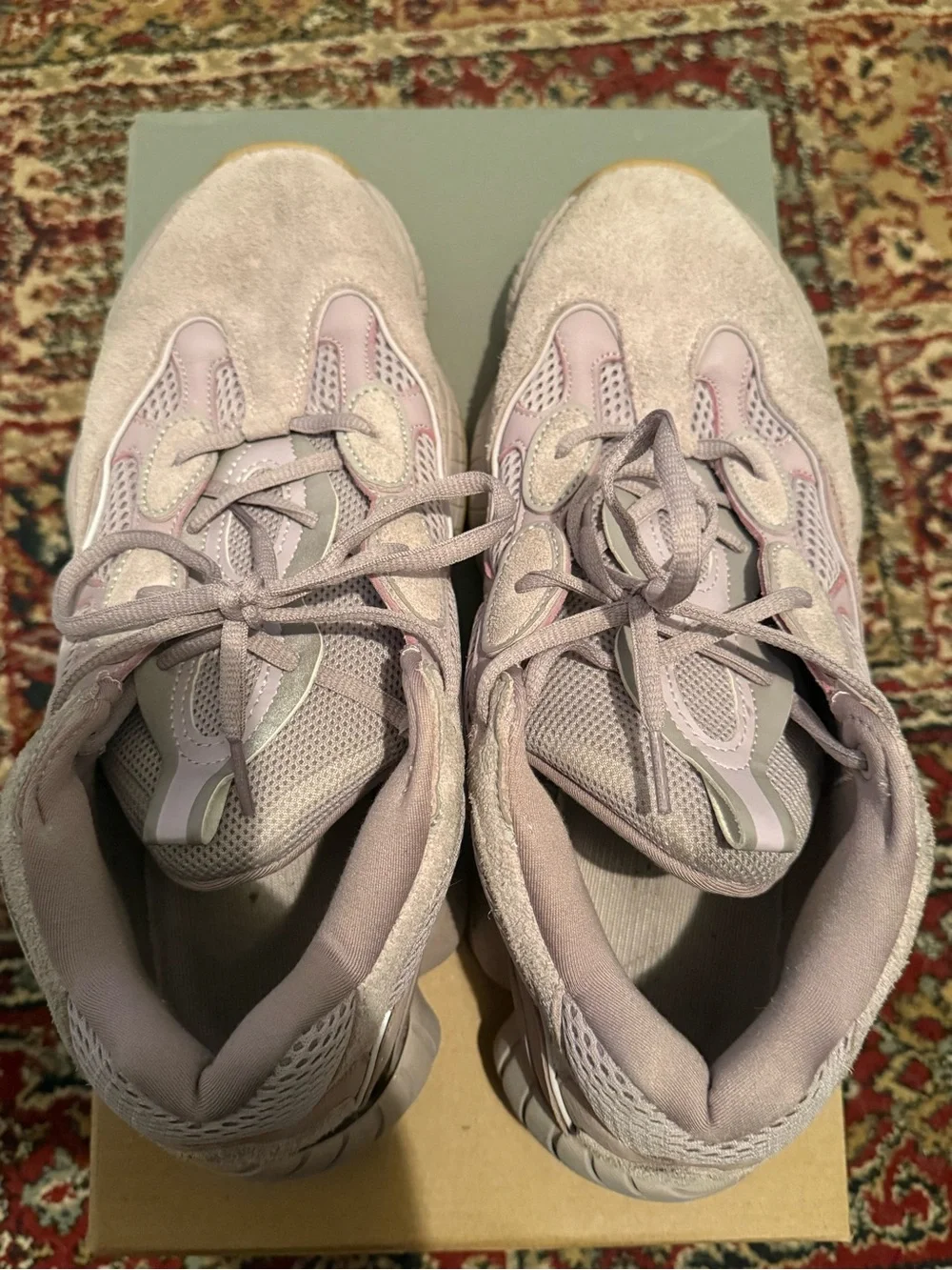 adidas Yeezy 500 Soft Vision - Men’s Light Pink Mesh & Suede Low-Top Sneakers